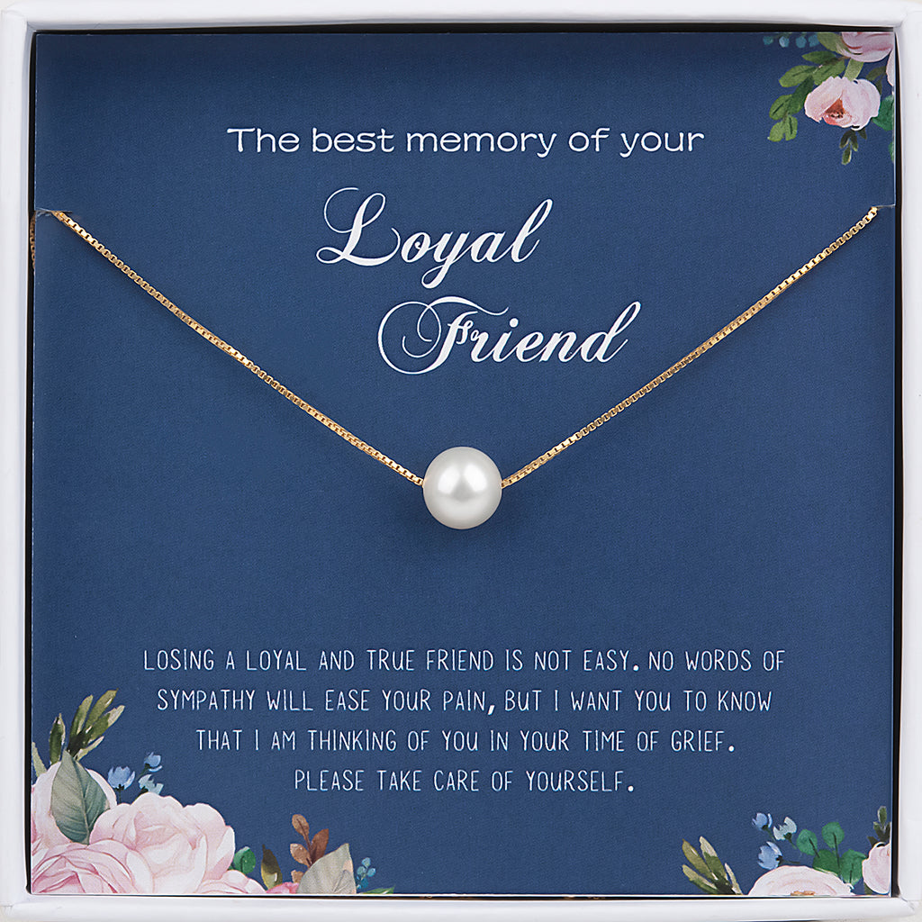 The Best Memory of a Loyal Friend Pearl Necklace Jewelry Gift Set