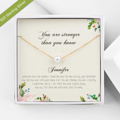 You are Stronger Inspirational Gift Necklace for BFF, Encouragement Gift for Soul Sister