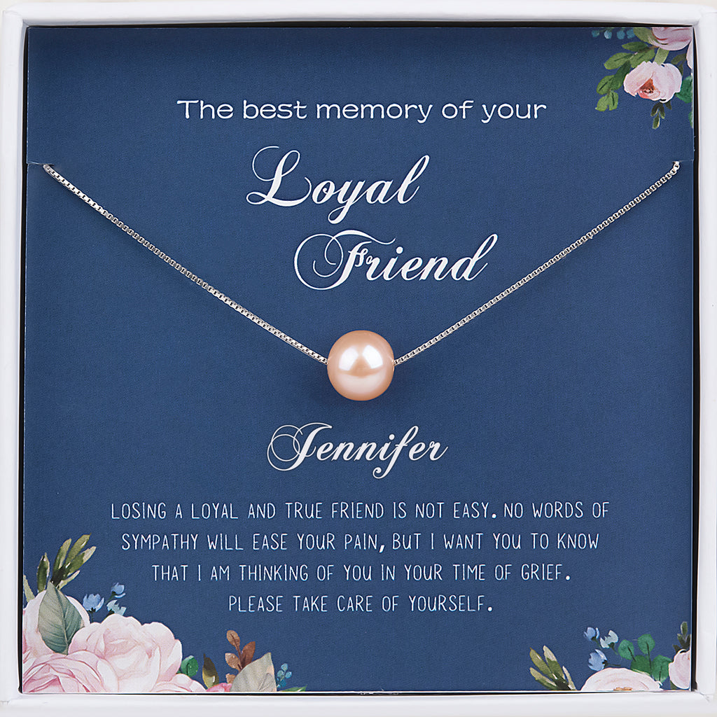 The Best Memory of a Loyal Friend Pearl Necklace Jewelry Gift Set