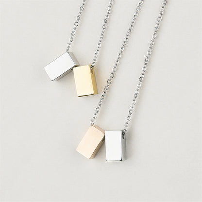 "Merry Christmas" Card and Cube Necklace