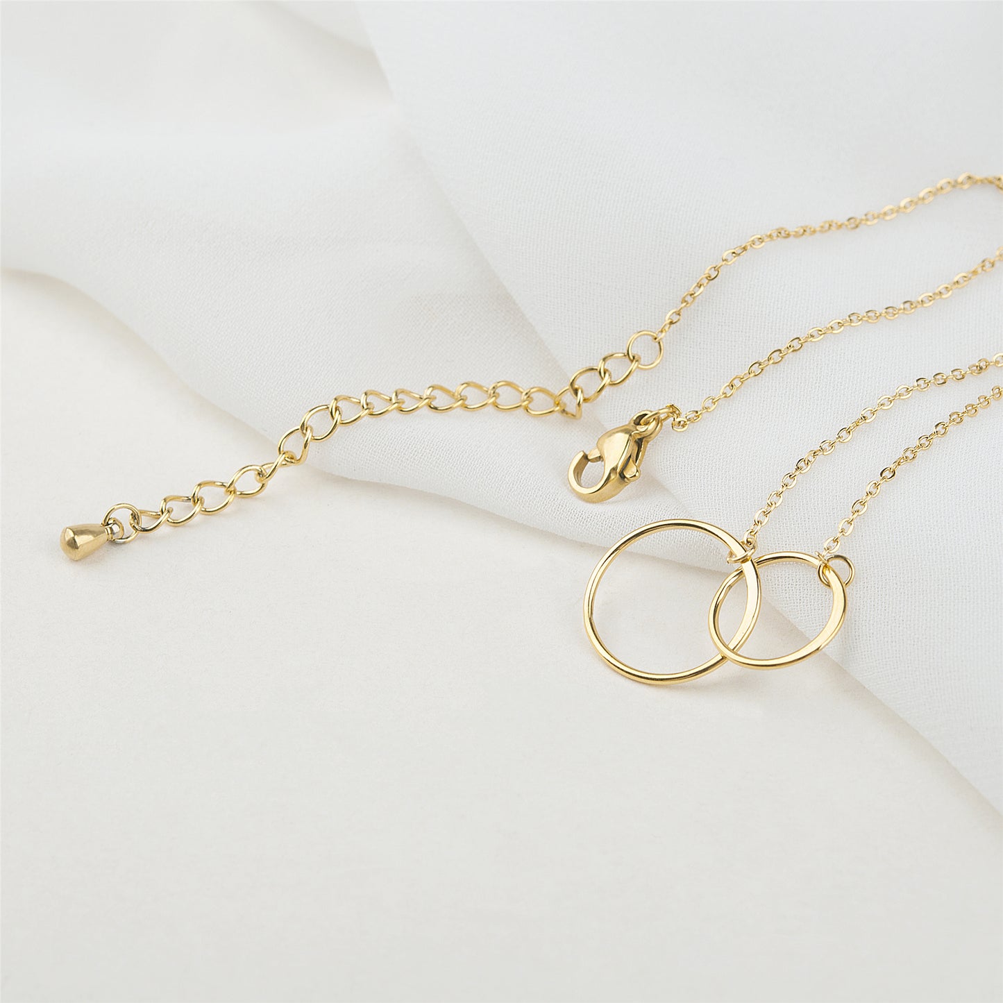 Merry Christmas Card and Infinity Rings Necklace Gift Set