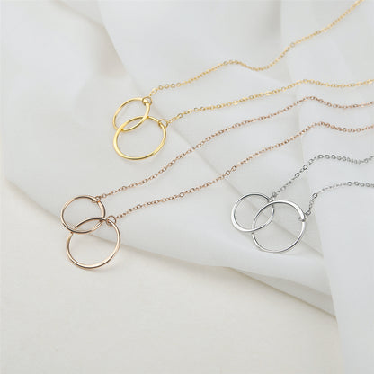 Merry Christmas Card and Infinity Rings Necklace Gift Set