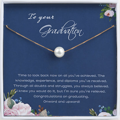 "To Your Graduation" Card and Pearl Necklace