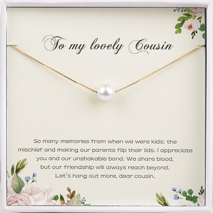 To My Lovely Cousin Card and Freshwater Pearl Necklace Gift Set