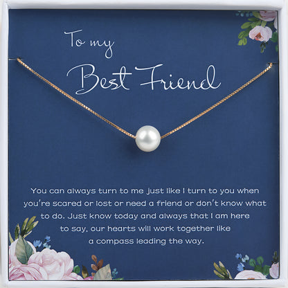 "To My Best Friend" Card and Pearl Necklace