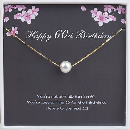 "Happy 60th Birthday" Card and Pearl Necklace