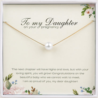 "To my Daughter" Card and Pearl Necklace