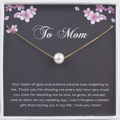 "To Mom" Card and Pearl Necklace