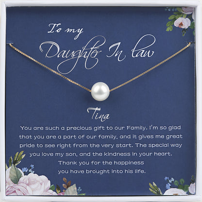 "To My Daughter in Law" Card and Pearl Necklace