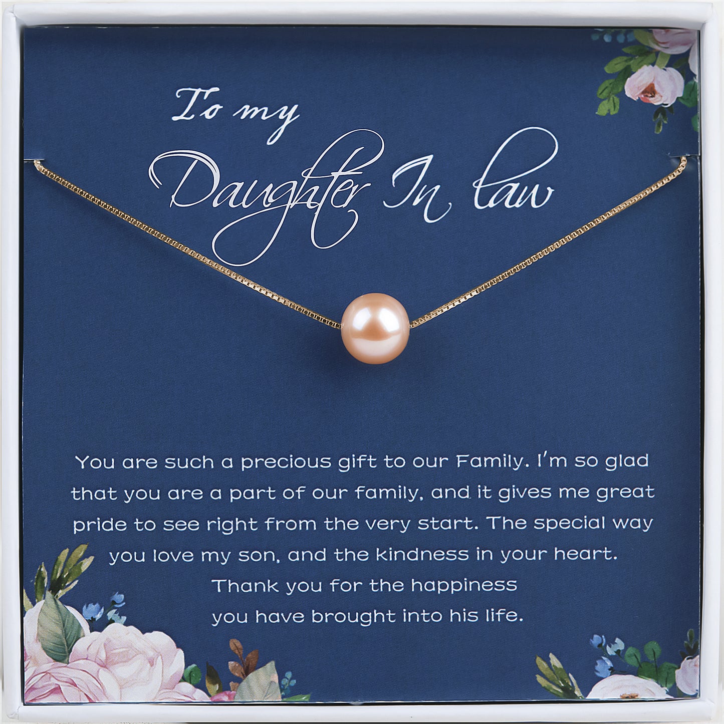 "To My Daughter in Law" Card and Pearl Necklace