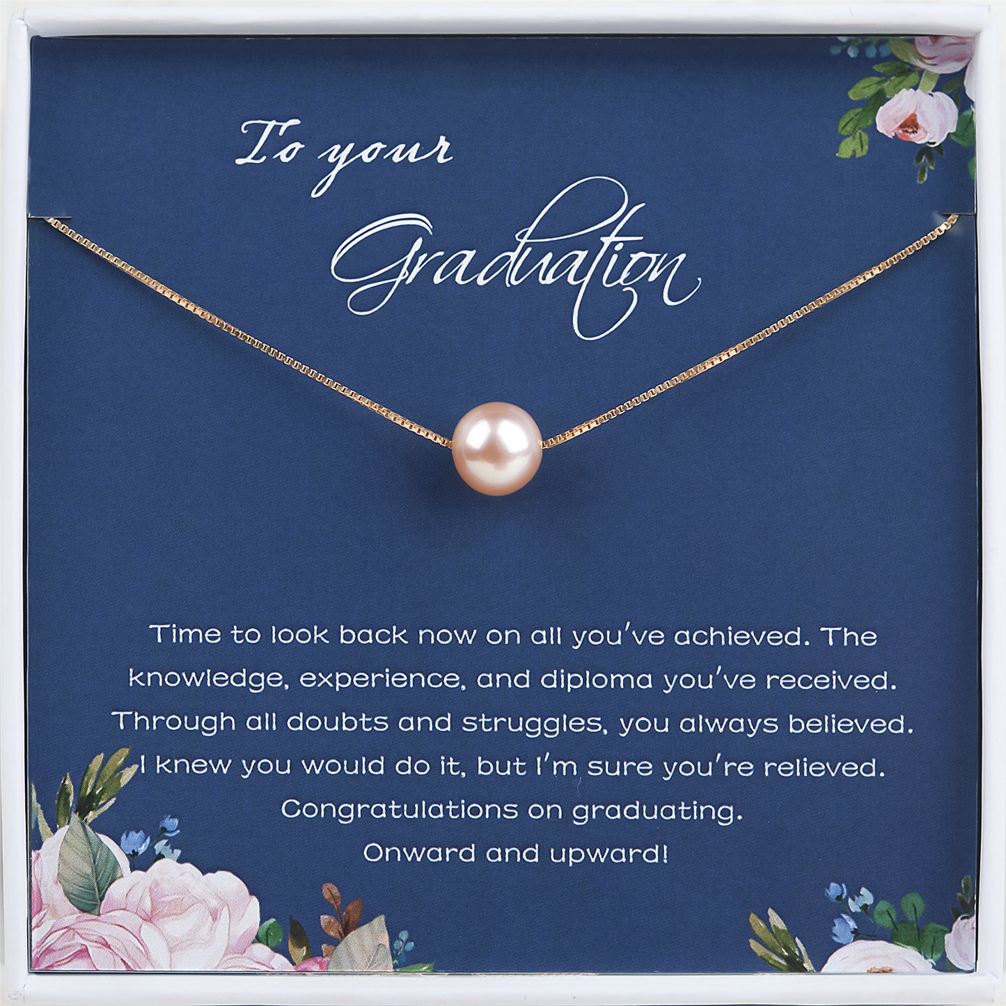 "To Your Graduation" Card and Pearl Necklace