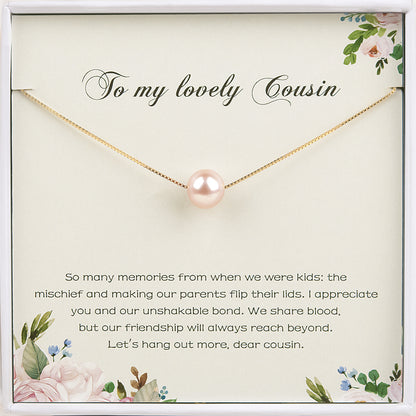 To My Lovely Cousin Card and Freshwater Pearl Necklace Gift Set