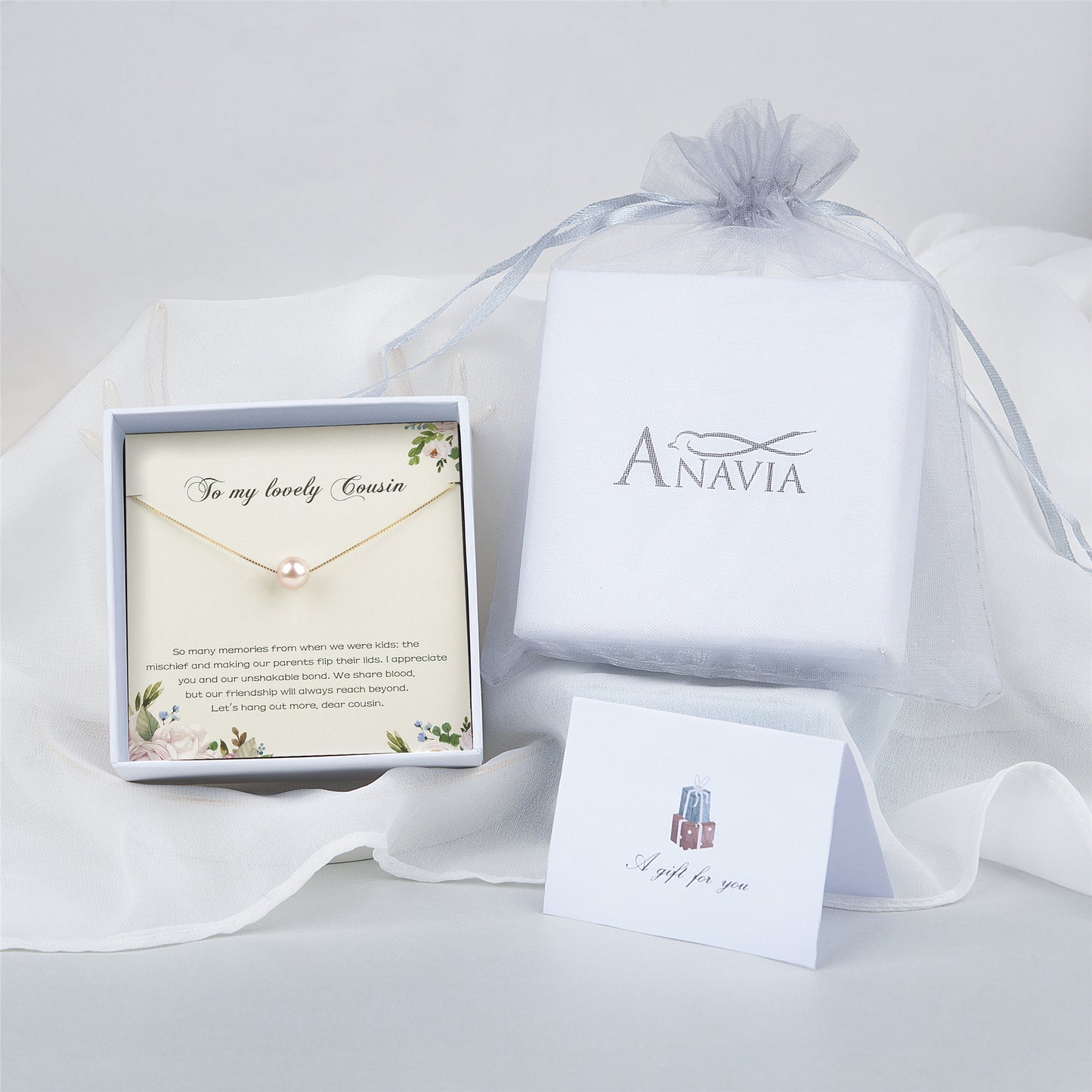 To My Lovely Cousin Card and Freshwater Pearl Necklace Gift Set