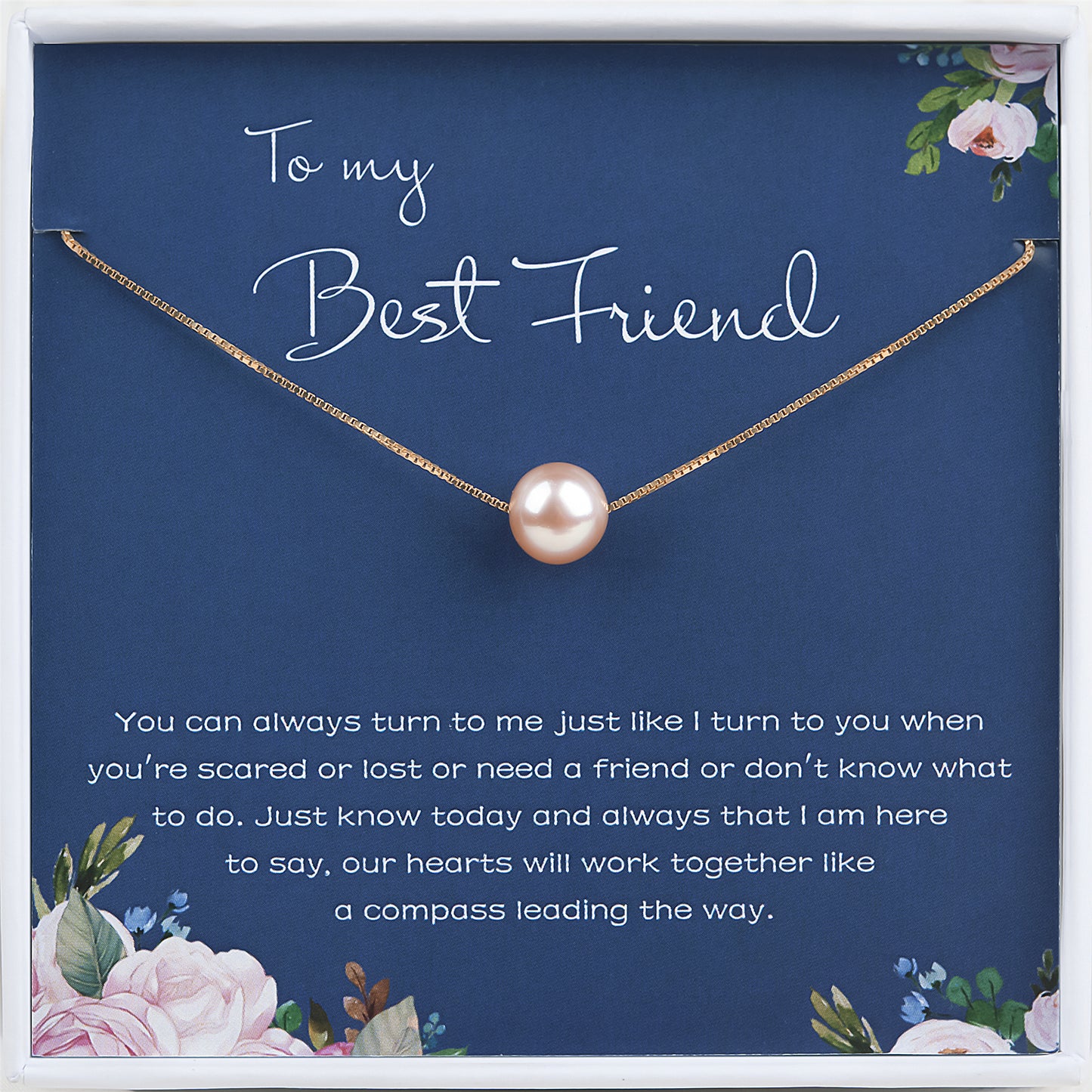 "To My Best Friend" Card and Pearl Necklace