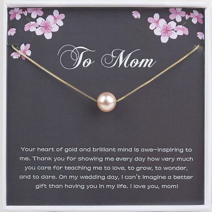 "To Mom" Card and Pearl Necklace