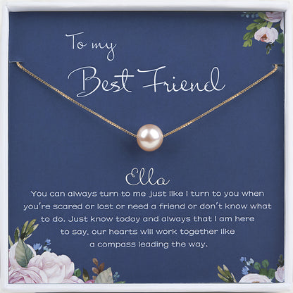 "To My Best Friend" Card and Pearl Necklace