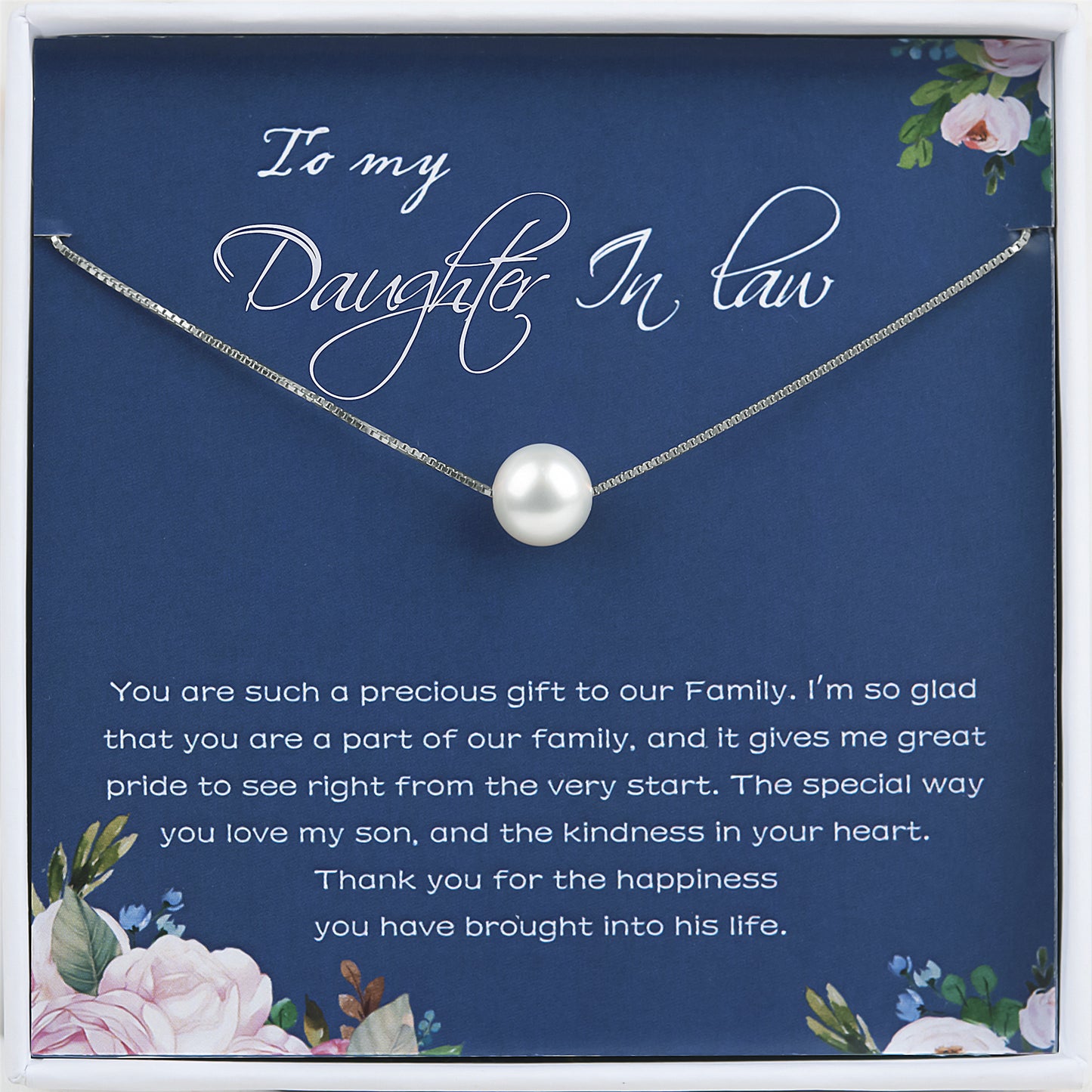 "To My Daughter in Law" Card and Pearl Necklace