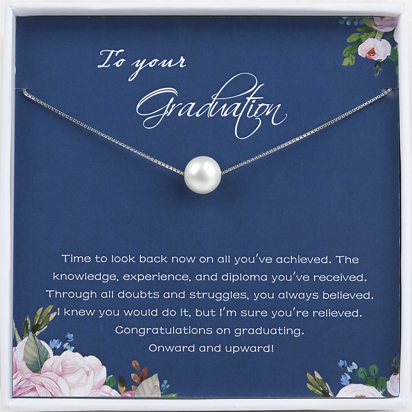 "To Your Graduation" Card and Pearl Necklace