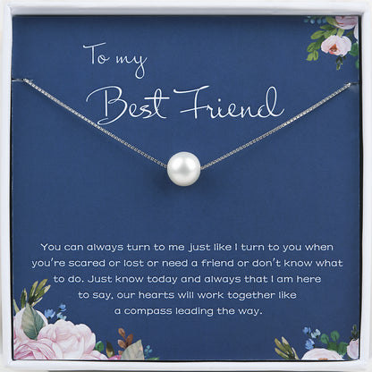 "To My Best Friend" Card and Pearl Necklace