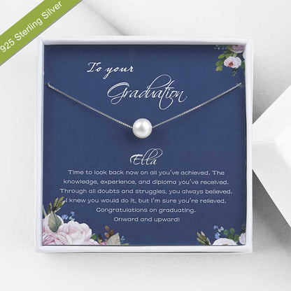 "To Your Graduation" Card and Pearl Necklace