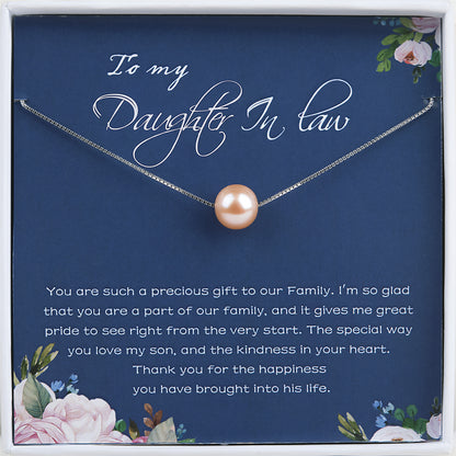 "To My Daughter in Law" Card and Pearl Necklace