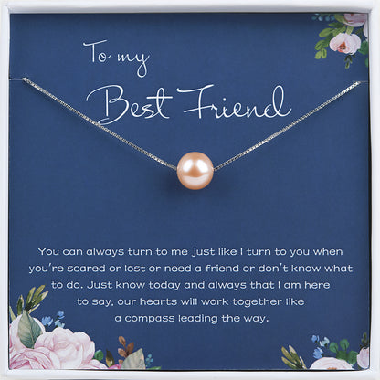 "To My Best Friend" Card and Pearl Necklace