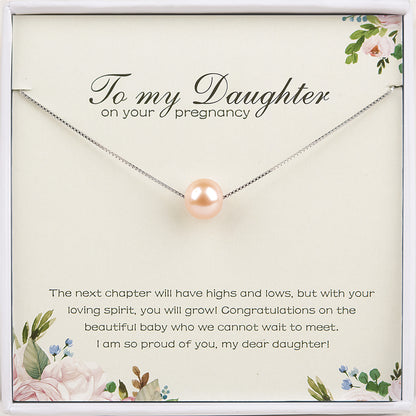 "To my Daughter" Card and Pearl Necklace