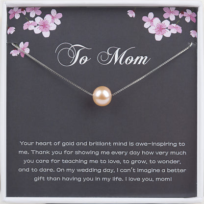 "To Mom" Card and Pearl Necklace