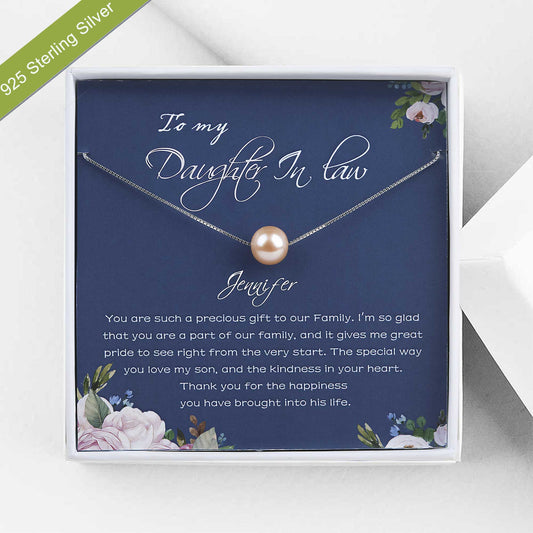 "To My Daughter in Law" Card and Pearl Necklace