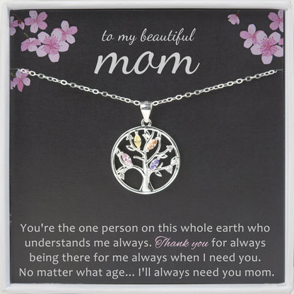 "To My Beautiful Mom" Card and Crystal Tree of Life