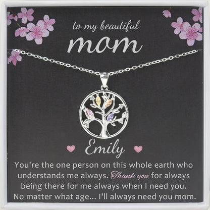 "To My Beautiful Mom" Card and Crystal Tree of Life