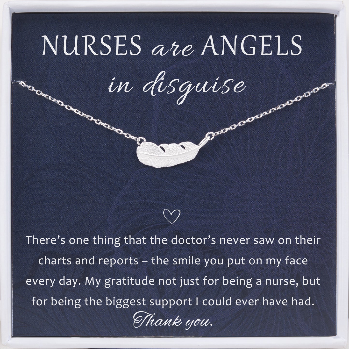 "Nurses are Angel" Card and Feather Necklace