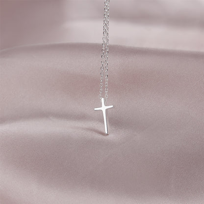 Sterling Silver Cross Christmas Necklace for Daughter, Gift Christmas Card Necklace for Niece