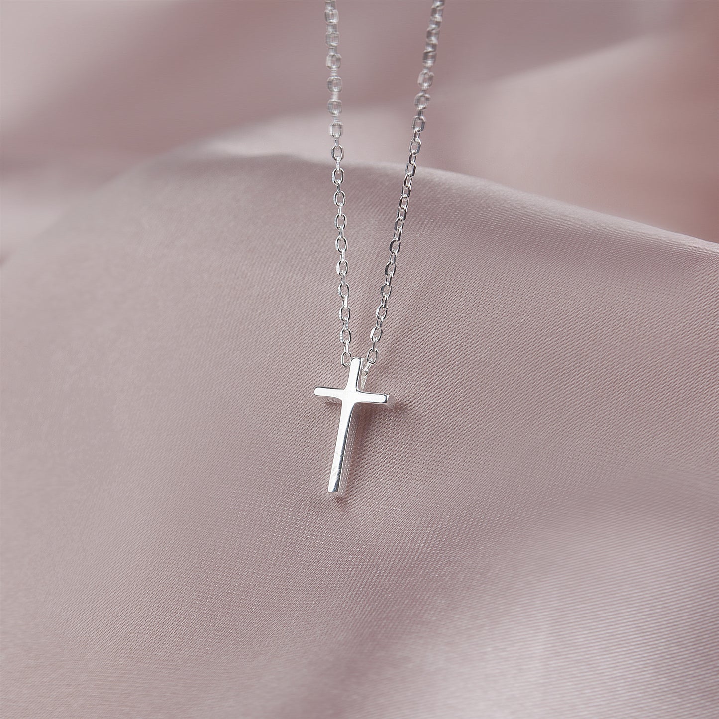 Sterling Silver Cross Christmas Necklace for Daughter, Gift Christmas Card Necklace for Niece