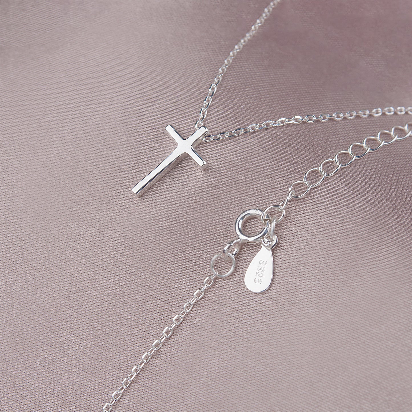 Sterling Silver Cross Christmas Necklace for Daughter, Gift Christmas Card Necklace for Niece