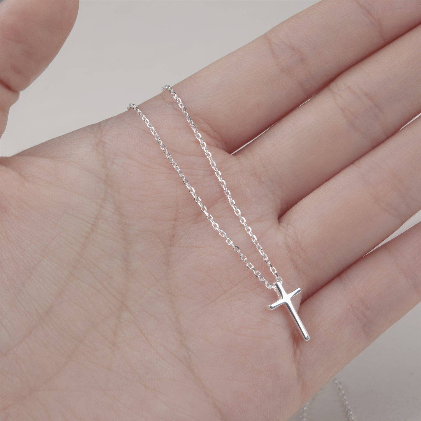 "Merry Christmas" Card and Sterling Silver Cross Necklace