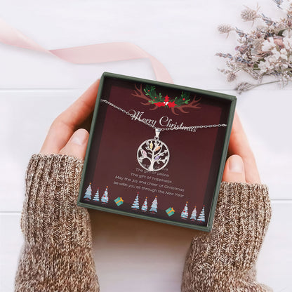 "Merry Christmas" Card and Tree of Life Necklace