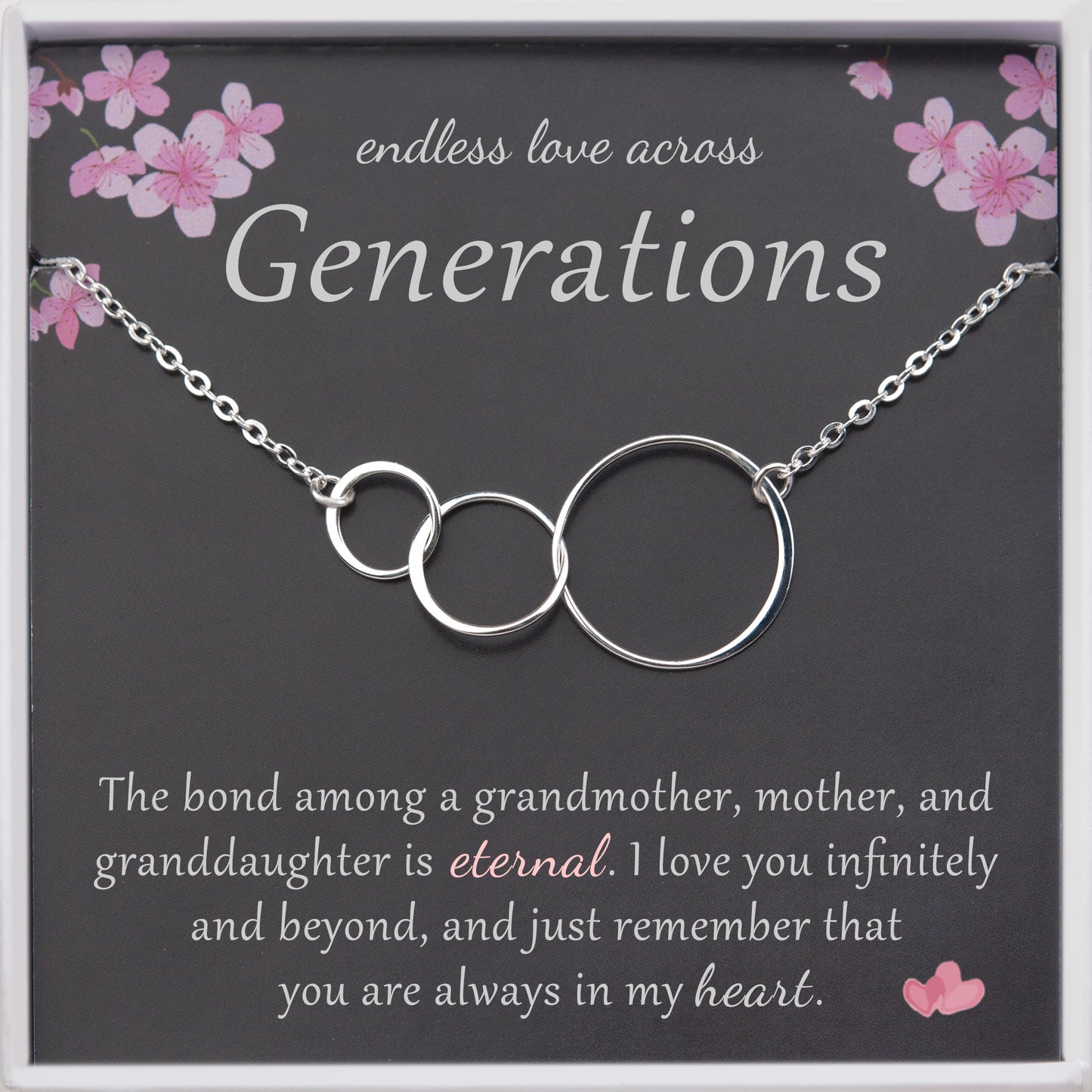 "Endless Love Across Generations" Card and Interlocking Necklace