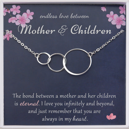 "Endless Love Between Mother And Children" Card and Interlocking Necklace