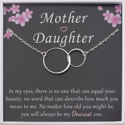 Mother and Daughter Card and Sterling Silver Infinity Ring Necklace Gift Set