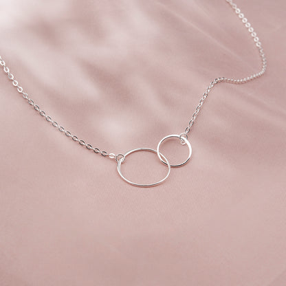 Mother and Daughter Card and Sterling Silver Infinity Ring Necklace Gift Set