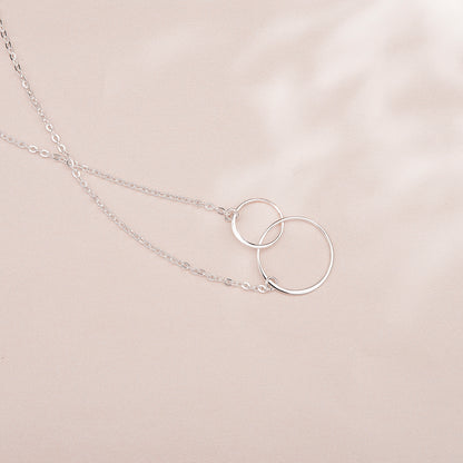 Mother and Daughter Card and Sterling Silver Infinity Ring Necklace Gift Set