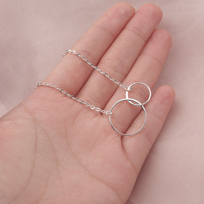 Mother and Daughter Card and Sterling Silver Infinity Ring Necklace Gift Set