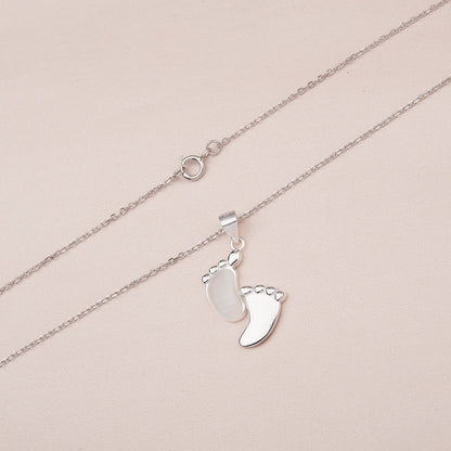 "The Littlest Feet" Card and Footprint Necklace