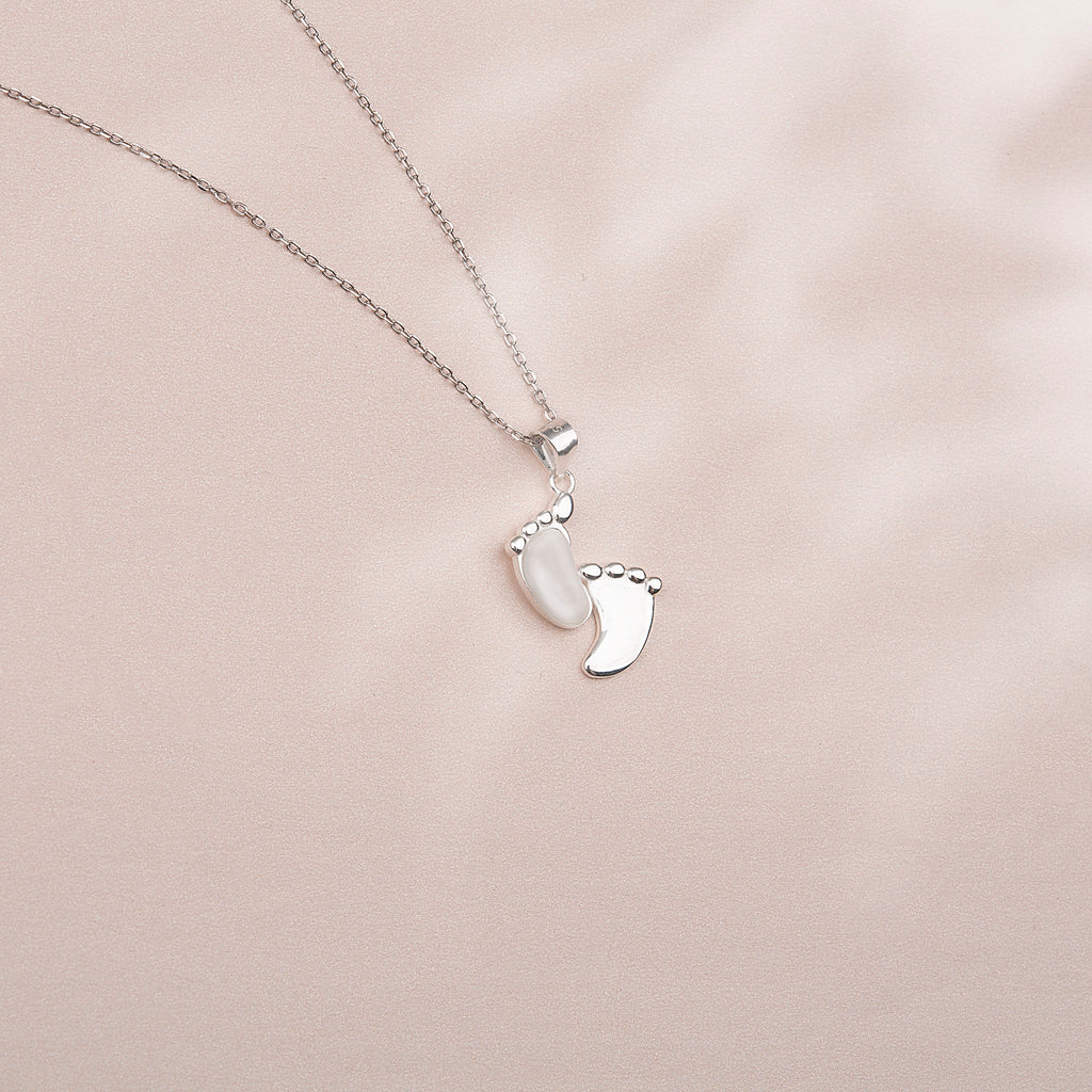 "The Littlest Feet" Card and Footprint Necklace