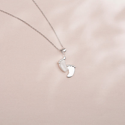 "The Littlest Feet" Card and Footprint Necklace