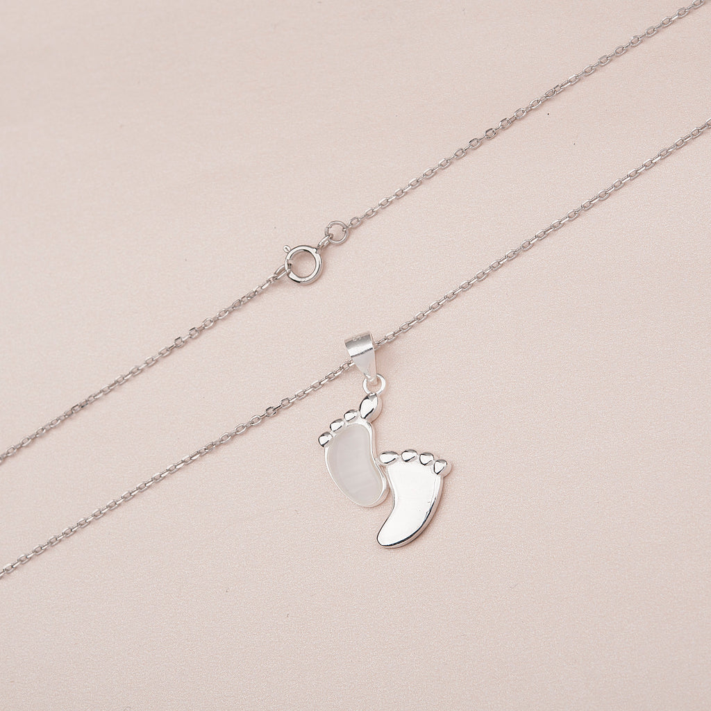 The Littlest Feet Card and Sterling Silver Necklace