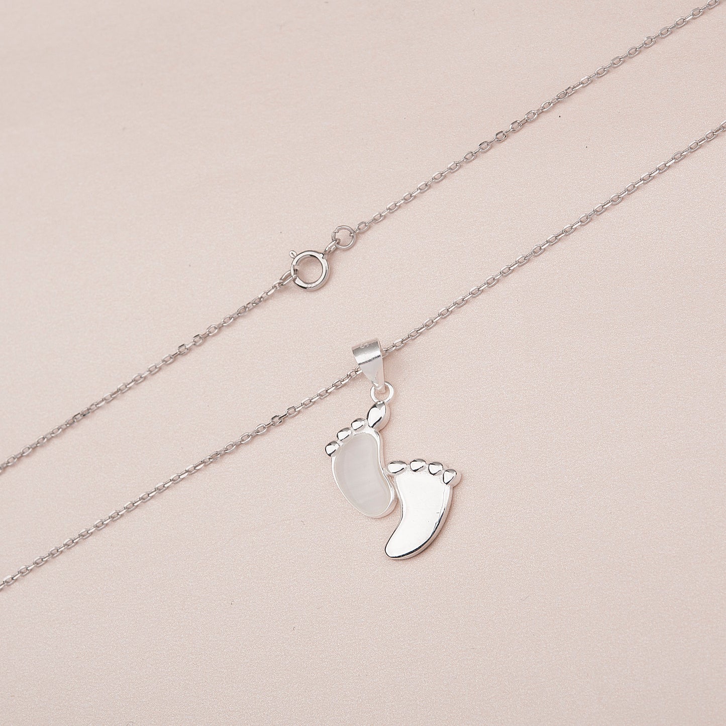 The Littlest Feet Card and Sterling Silver Necklace