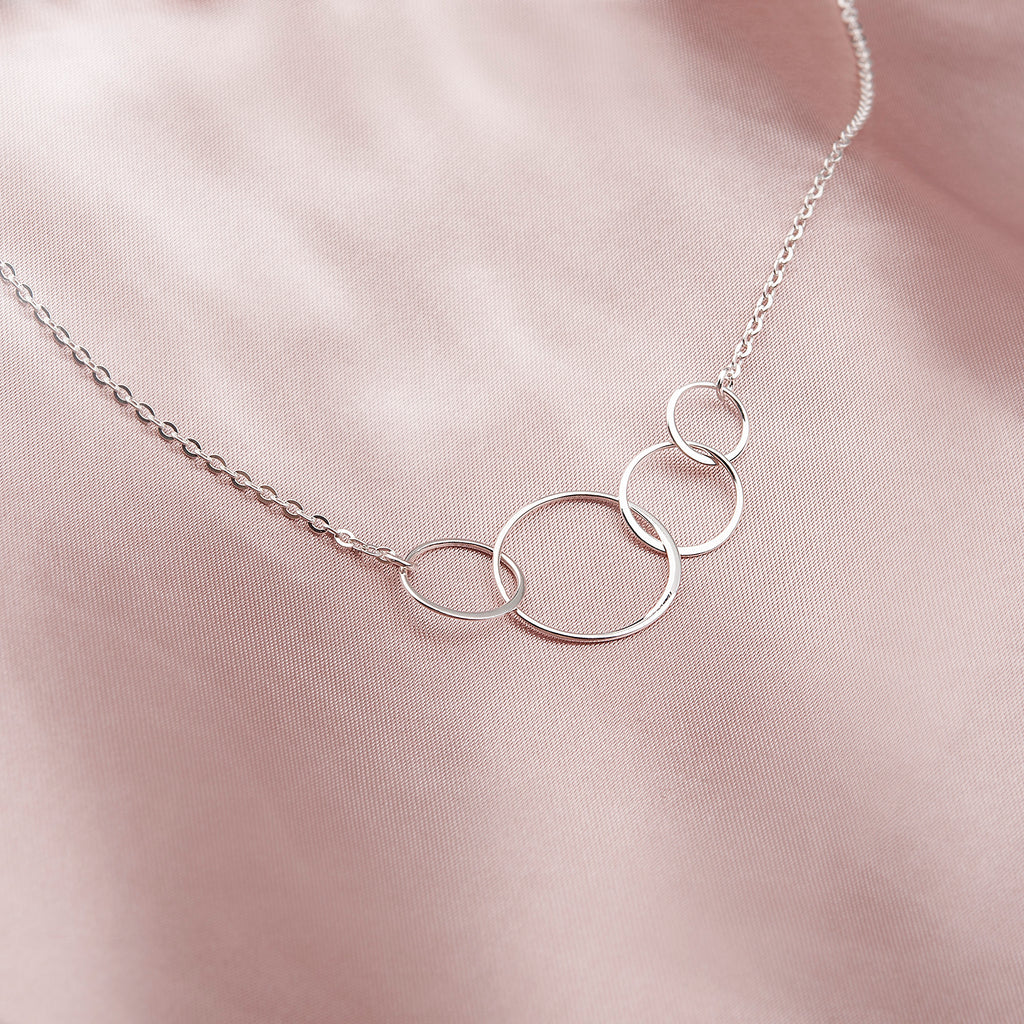 Happy 40th Birthday Card and 4 Interlocking Ring Necklace