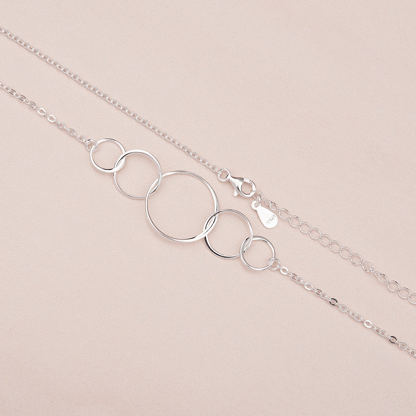 "Happy 50th Birthday" Card and Interlocking Ring Necklace